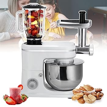 【中古】【未使用】家庭用生地ミキサーとニーダーが一台三役 6段階調節可能 6L大容量 替刃3枚付き 毎日の料理に最適|AJIMURA-SHOP