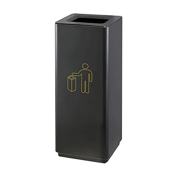 【中古】【未当て嵌める】き紙くずかご 大電気容量の室外紙くずかご スチール写真製紙くずかご 買い出しショッピングセンターや運動場の紙くずかごに至適な御役目用紙くずかご アウトドアと介護ホーム(Black)