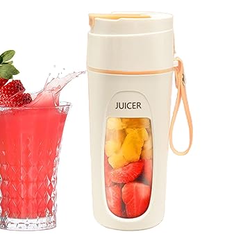 【中古】【未使用】フレッシュジュースブレンダー | スムージー用 340ml パーソナルサイズブレンダー | USB充電式ミニフルーツジュースミキサー、強力な8ブレード付