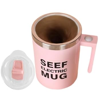 【中古】【未使用】Automatic Stirring Coffee Mug, Electric Stirring Coffee Stirrers, 400ml Stainless Steel Stirrers, Portable Electric Mixing Cup for Coff