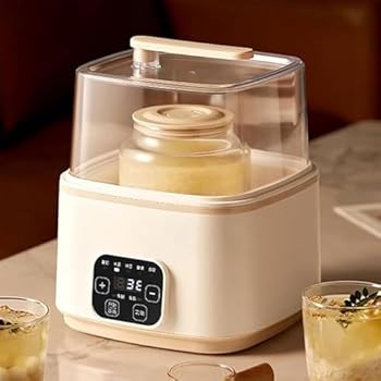 【中古】1-2L自動ヨーグルト発酵機、2つの発酵モード：完全密閉/半密閉発酵、大容量、お手入れ簡単、ヨーグルトピクルスに適しています（23.2*22.5*27.5c