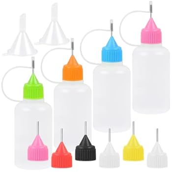 【中古】【未使用】ZOZOYY 6個セット マルチカラー蓋付きドロッパーボトル 精密チップ接着剤アプリケーターボトル ペーパーキルティングとアート用