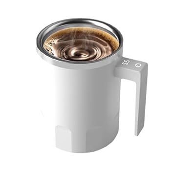 【中古】Qanment ミキサーコーヒーカップ、自動攪拌カップ,ミルクコーヒー用の電動自動ミックスツール - 効率的なトラベルミルク攪拌ツール、オフィス旅