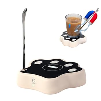 【中古】【未使用】ABS Coffee Mug Blender Base, Rechargeable Stirring Automatic Mixer, Lightweight Versatile Compatibility Kitchen Gadget with Spoon for M