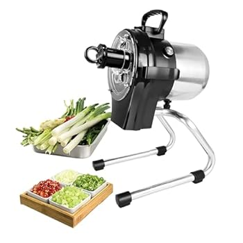 【中古】電動野菜チョッパー、1?5mmの厚さ調節可能、スライスとカット用の業務用野菜スライサー、110W 6000RPM多機能フードカッター、チリ、ネギ、セロ