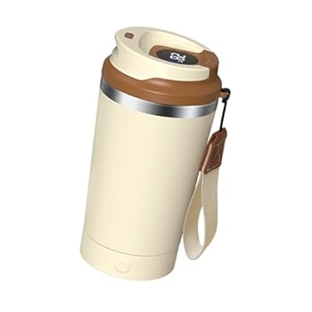 【中古】Our fave 充電式ステンレススチールミキシングカップ 丈夫な電気攪拌マグ 快適な使用のためのポータブルグリップ付きミキシングカップ