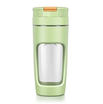 【中古】【未使用】NYHGOXM USB充電式 携帯ジューサー 600ml大容量・超長時間駆動・防水仕様 フリップ式直飲み口＆8mm大口径 オフィス/アウトドア用 ホワイト/ブル