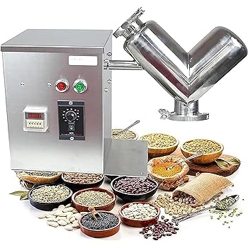 【中古】【未使用】2L V型実験用ミキサー、ステンレススチール製ドライパウダーミキサー、粉末混合ツール、調整可能な速度と時間機能とディスプレイ、実験室の食品
