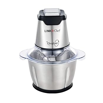 【中古】フードプロセッサー LINKChef 250W フードチョッパー ハイパワー 肉挽き 野菜みじん切り 4枚刃カッター 刻む・潰す・砕く・混ぜる 一台多役 1.2L