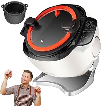 【中古】【未使用】2000Wインテリジェント自動調理機、360°回転付き業務用フードプロセッサー、3ギア火力調整、スマートタッチスクリーン、6Lノンスティックポット