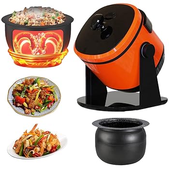 【中古】自動調理機、2400W 6Lインテリジェント自動調理機、自動調理中華鍋チャーハンマシン、ワンクリックスマートスタート、LEDディスプレイ、360°自|AJIMURA-SHOP