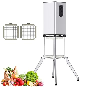 【中古】電動フライドポテトカッター、4つの受け支えるフート付き添い人商用縦型ポテトカッターマシン、9粍、12.2粍刃付き添い人多役立つこと蔬菜果物チッパー、ジャガタラ芋