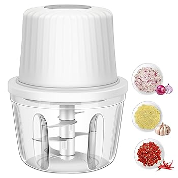 【中古】【未当て嵌める】Hviww 400ML 電動ガーリックチョッパー 6枚刃 葫圧砕機 ミニ草片クリーヴァ USB携帯型草片クリーヴァ ガーリックミンサー オ