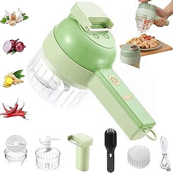 【中古】【未使用】特別なプロモーション1パッケージは、のマシンを含む,野菜カッターのプロモーションのために1つ,4In1ハンドヘルド電気野菜カッター、ポータブル