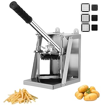 【中古】【未使用】フライドポテトカッター 壁掛け手動ポテトカッター 3種類グリッド刃あり(7mm/10mm/14mm) 吸盤付き業務用フライドポテトカッター ジャガイモ・ニ｜AJIMURA-SHOP