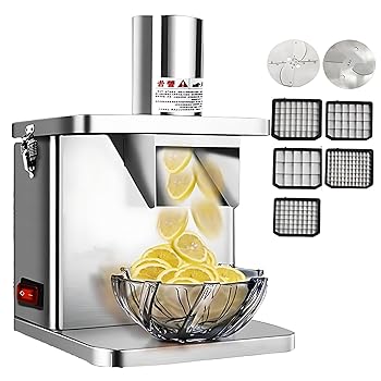 【中古】業務用野菜ダイサー、3-in-1電動野菜カッター、7枚のステンレス鋼の刃、50kg/20分、レストラン、ホテル、食堂用の自動フードプロセッサーフルー