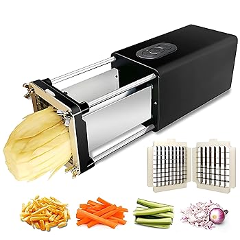 【中古】【未使用】電動フライドポテトカッター、電動ポテトチップカッター、1/2 & 3/8インチの刃付き、プロの商業および家庭用フライドポテトカッター、ジャガイモ｜AJIMURA-SHOP