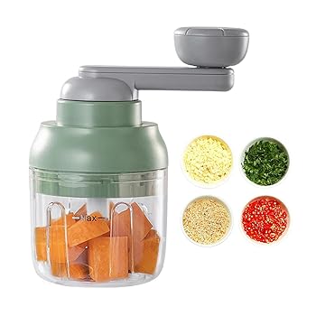 【中古】【未使用】手動フードプロセッサー、野菜チョッパーマニュアル - ステンレス鋼ポータブル野菜プロセッサ - ナッツと玉ねぎのための多機能ガーリックミンサ