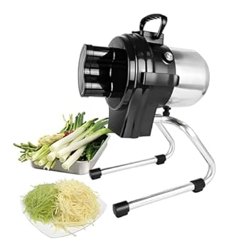 【中古】【未使用】電動野菜チョッパー、厚さ2mmの業務用野菜シュレッダーマシン、三日月形のフィードポート付き、ジャガイモ、ニンジン、キャベツ用110Wフードカッ