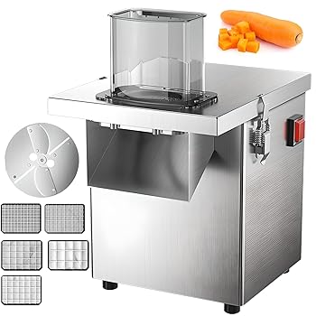 【中古】【未使用】電気野菜のダイカー、250Wフレンチフライポテトカッターチッパー、5ナイフネット、1スライサー、2-4mm切削厚、調整可能、独立したスイッチ、蓋が