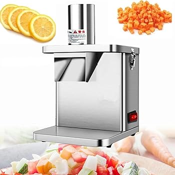 【中古】電動野菜フルーツダイサー、250W自動食品ダイス/スライス、6/8/9/12/15mmダイシングモールド付きフルーツフードチョッパー、野菜スライサー、｜AJIMURA-SHOP
