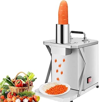 【中古】電動野菜ダイサー、200Wステンレススチール製自動果物と野菜チョッパーダイシングマシン、ダイシンググリッドとスライスブレード付き - 強力なキ