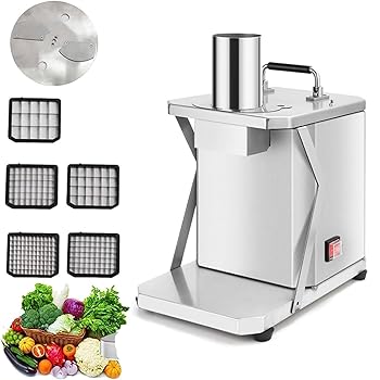 【中古】電動蔬菜クリーヴァ、200W御勤め用蔬菜クリーヴァ電動フルーツダイサー、6/8/10/12/15粍正六面体ダイス型付き添い人自動小銃ボンネット中央処理装置、玉葱、ジャ