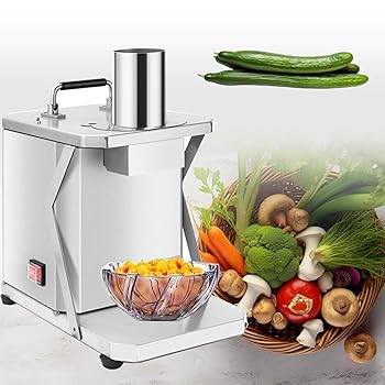 【中古】電動野菜ダイサー（業務用）、野菜チョッパー＆ダイサー（6/8/10/12/15mmキューブダイス付き）、業務用グレード200Wフードプロセッサー（玉ねぎ