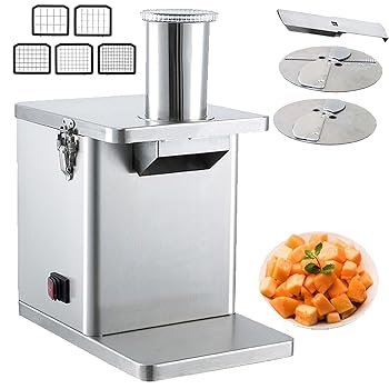 【中古】業務用電動野菜ダイサー、玉ねぎ・ポテトフードプロセッサー、ダイシングネット付き自動野菜カッター、効率的なフルーツカット、