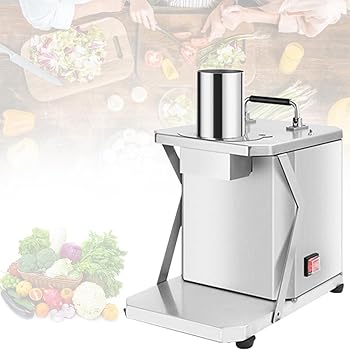 【中古】電動野菜ダイサー、200Wステンレススチール製自動果物と野菜チョッパーダイシングマシン、ダイシンググリッドとスライスブレード付き - 強力なキ