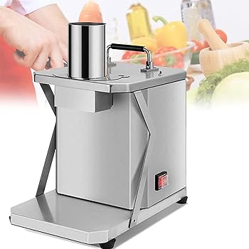【中古】200W 電動野菜チョッパー ダイサー、シュレッダー、カッター 自動フードプロセッサー 6/8/10/12/15mm キューブダイス付き 玉ねぎ、ニンジン、キ