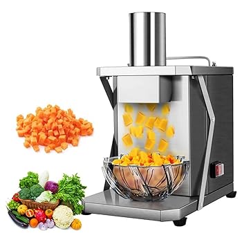 【中古】電動野菜ダイサー 業務用 200W 野菜チョッパー ダイサー シュレッダー 自動玉ねぎポテトカッター フードプロセッサー フルーツカッティングマシ|AJIMURA-SHOP