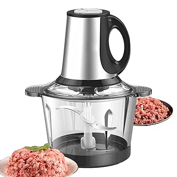 【中古】電動野菜チョッパー,野菜スライサーとチョッパー | ステンレス製ポータブルガーリックミキサー 家庭用 キャンプ用 料理家電 キッチンツール 食材