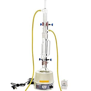 【中古】【未使用】実験用ソックスレー抽出器 500ml ガラス製蛇行脂肪抽出器 10 個、電気加熱ジャケット付き