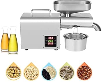 【中古】【未使用】業務用オイルプレス機 610W、コールド/ホットナッツオイル抽出器 家庭用業務用自動ステンレススチールオイルエクスペラー デジタルコントロール|AJIMURA-SHOP