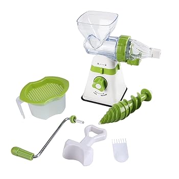 【中古】TOUISEDGI Manual Orange Fruits Vegetable Juicer Machine Fresh Juice Extractor Kitchen Detachable Part Vacuum Suction Base Green 34 x 30 その他-家電