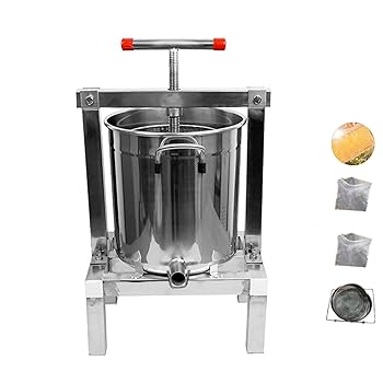 【中古】【未使用】Bonvoisin 蜂蜜圧搾機 蜂蜜絞り器 15L大容量 5級濾過プログラム 養蜂器具 蜂蜜分離器 蜜を絞り器 はちみつ ジューサー 手動 圧搾機 絞り器 蜂蜜
