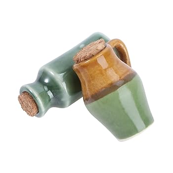 【中古】Amosfun 2個 ミニセラミックジャー ミニチュア調味料入れ ミニジャーモデルの装飾 ミニジャープロップ 小瓶モデル ミニハウスジャーモデル ミニ