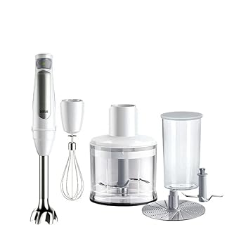 【中古】【未使用】ブラウン ハンドブレンダー マルチクイック7 MQ7035IGWH 簡単操作 時短 離乳食 下ごしらえ スムージー スープ つぶす 混ぜる 泡立て きざむ みじ