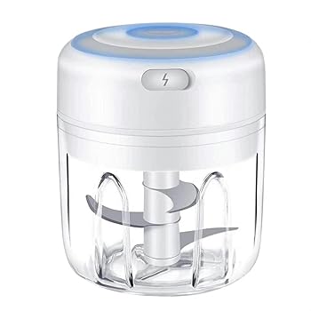 【中古】【未使用】電動 USB充電式 フードプロセッサー 水洗い可能 大容量 プロセッサー 泡立てプレート付きの 刻む・潰す・泡立てる・砕く・練る・混ぜる 一台多役