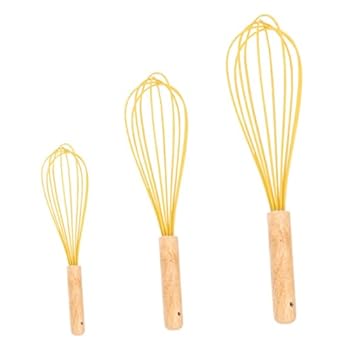 【中古】【未使用】MOTHNUR 3個 木の柄の卵打ち器 エッグブレンダー 調理卵ビーター キッチン攪拌ツール hand mixer キッチンアクセサリー 卵泡立て器 シリカゲル Y