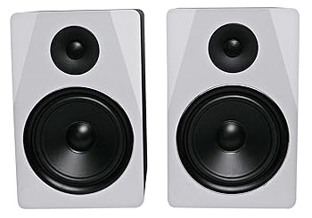 【中古】Rockville APM8W 電源USBスタジオモニタースピーカーペア ホワイト 8インチ 2ウェイ 500W EQ MDFウッド RCA/XLR スタジオ/レコーディング/音楽に