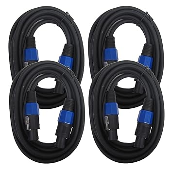 【中古】【未使用】Seismic Audio - TW12S10-4パック - Speakon to Speakon スピーカーケーブル4本パック 10フィート|AJIMURA-SHOP