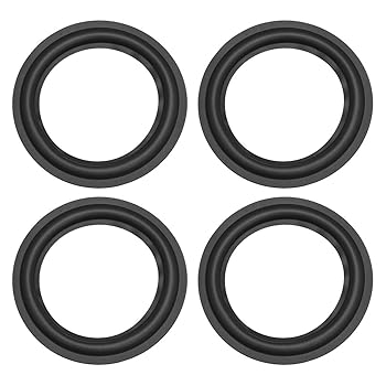 【中古】【未使用】uxcell ラバーエッジ 外径130mm ブラック ゴム サラウンドリング交換 スピーカー修理DIY 4個入り