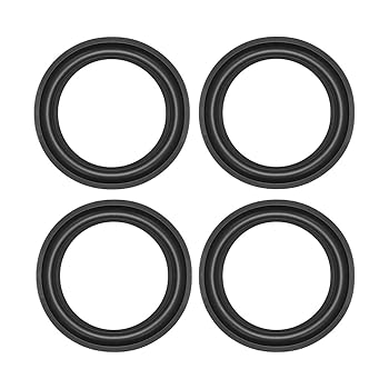 【中古】uxcell ラバーエッジ 外径167mm ブラック QV702ゴム サラウンドリング交換 スピーカー修理DIY 4個入り