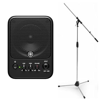 【中古】【未使用】ヤマハ MS101-4 パワードスピーカー マイク入力(XLR)も搭載した モニター スピーカー + MS09C ブームマイクスタンド セット|AJIMURA-SHOP
