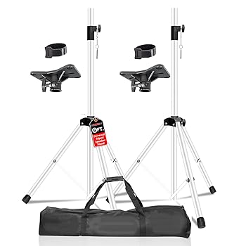 【中古】【未使用】5コア ユニバーサル PA DJ 三脚スピーカースタンド ペアキット 高さ調整可能 構造 高耐久 スチール製 軽量 移動が簡単 安全 ピン スクリューロッ|AJIMURA-SHOP