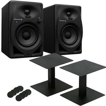 【中古】【未使用】PIONEER モニタースピーカー DM-40D(※ペア) + スピーカースタンド MO-SPS セット