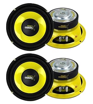 【中古】Pyle 6.5in 1200W 鉄道車両オーディオ ミッドバス/ミッドレンジ サブウーファー 力強さ金棒引き仕かける 4個風呂敷き包み オーディオ-TV・オーディオ・カメラ-スピーカー