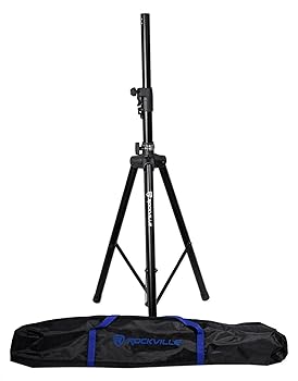【中古】Rockville DJ PA 三脚スピーカースタンド+バッグ 油圧オートリフト&ローリング RVSS4AB|AJIMURA-SHOP